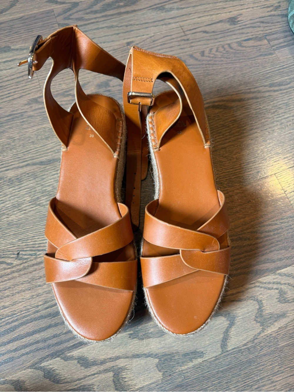 Women’s Tan Leather Ankle-Strap Sandals